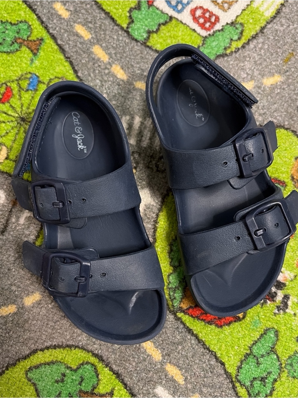 Cat & Jack Navy Double-Buckle Kids Sandals